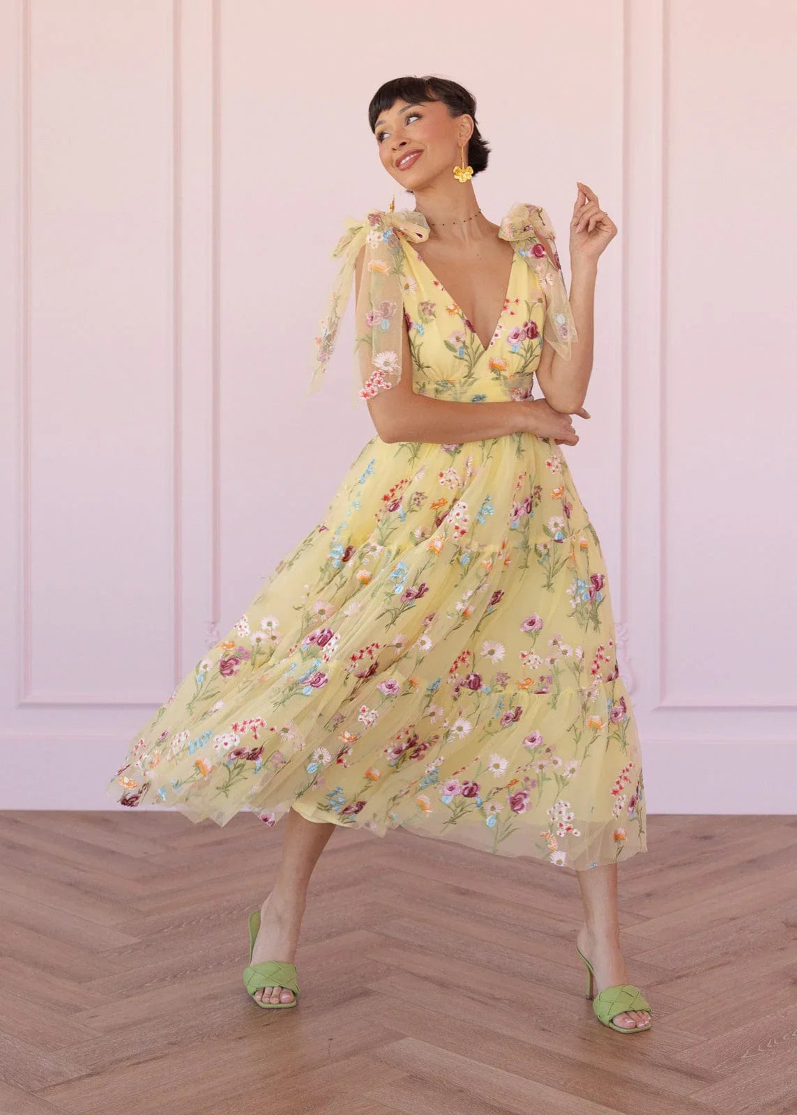 Margaret Midi Dress Yellow