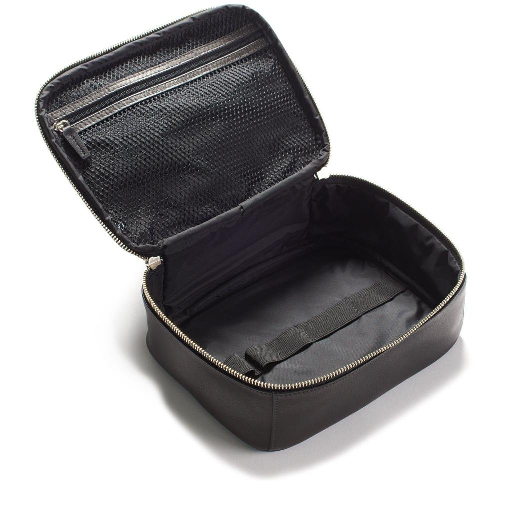 Leatherology Small Leather Tech Bag Organizer Pocket & Elastic Loops Hold Cords - Image 3